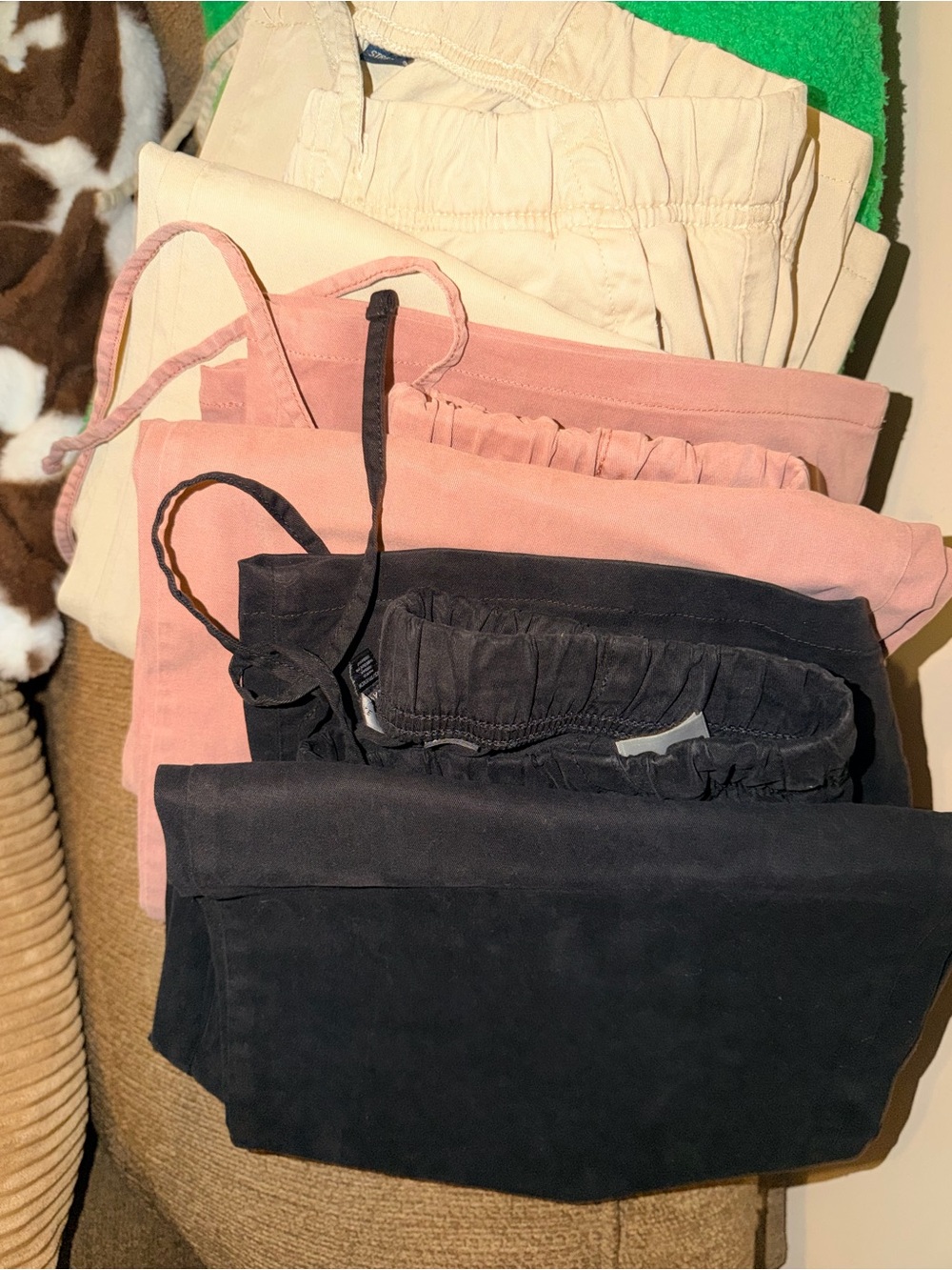 American eagle elastic pull-On Pants Bundle - Black, Pink, Cream